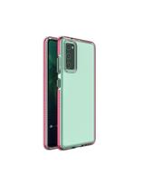 „Spring Case Cover“ gelio dėklas su spalvingu rėmeliu, skirtas Samsung Galaxy A72 4G tamsiai rožinei