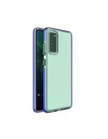 Spring Case gelio dėklas su spalvingu rėmeliu, skirtas Samsung Galaxy A72 4G tamsiai mėlynai