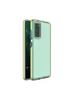 Spring Case gelio dėklas su spalvingu rėmeliu, skirtas Samsung Galaxy A72 4G geltonas