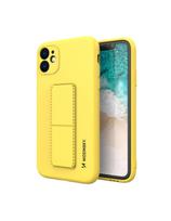Wozinsky Kickstand Case silikoninis dėklas su stovu, skirtas Samsung Galaxy A22 4G Yellow