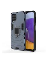 Ring Armor šarvuotas hibridinis korpuso dangtelis + magnetinis laikiklis Samsung Galaxy A22 4G mėlynai