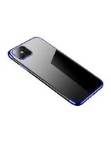 Clear Color dėklo gelio dėklas su metaliniu rėmeliu, skirtas Samsung Galaxy A22 4G blue