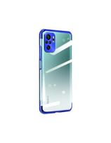 Skaidrios spalvos dėklo gelio dėklas su metaliniu rėmeliu Xiaomi Redmi Note 10 5G / Poco M3 Pro mėlynas