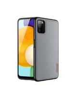 Dux Ducis Fino dėklo dangtelis, padengtas nailono medžiaga, skirtas Samsung Galaxy A03s pilkas