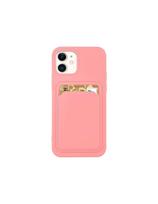 Kortelės dėklas, silikoninis piniginės dėklas su kortelės lizdu dokumentams, skirtas Samsung Galaxy A72 4G Pink