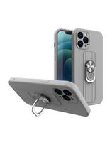 Ring Case silikoninis dėklas su pirštų laikikliu ir stovu Samsung Galaxy A72 4G sidabrui