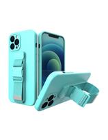 Virvės dėklas gelio dėklas su dirželiu grandinės rankinė dirželis iPhone 11 Pro šviesiai mėlynas