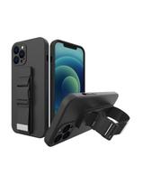 Virvės dėklas gelio dėklas su dirželiu grandinės rankinė dirželis iPhone 12 Pro juodas