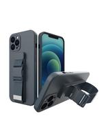 Virvės dėklas, gelio dėklas su dirželiu, grandinės rankinė, dirželiu iPhone 12 Pro tamsiai mėlyna