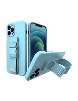 Virvės dėklas gelio dėklas su dirželiu grandinės rankinės dirželis iPhone 12 Pro mėlynas