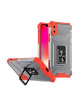 Crystal Ring Case šarvuotas hibridinis korpuso dangtelis + magnetinis laikiklis iPhone XS Max raudonas
