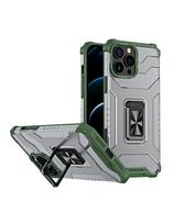 Crystal Ring Case šarvuotas hibridinis korpuso dangtelis + magnetinis laikiklis iPhone 13 Pro Max žalias
