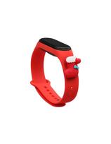 Kalėdinė apyrankė, skirta Xiaomi Mi Band 4 / Mi Band 3 Kalėdų silikoninė apyrankė raudona (kojinė)