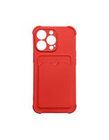 Card Armor Case Dėklo dangtelis iPhone 13 Mini Card Wallet Silikoninis šarvų oro pagalvė Raudona