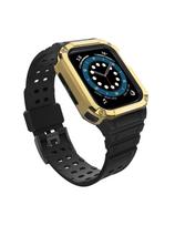 Apsauginė dirželio juosta su dėklu Apple Watch 7/ 6/ 5/ 4/ 3/ 2/ SE (41/ 40/ 38mm) Šarvuoto laikrodžio dėklas, juodas / ...