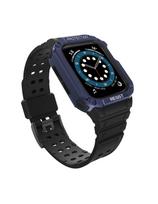 Apsauginė dirželio juosta su dėklu Apple Watch 7/ 6/ 5/ 4/ 3/ 2/ SE (45/ 44/ 42mm) Šarvuoto laikrodžio dėklas juodas/ mė...