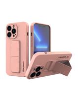 Wozinsky Kickstand Case silikoninis dėklas su stovu iPhone 13 mini rožiniam