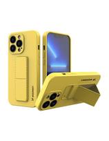 Wozinsky Kickstand Case silikoninis dėklas su stovu iPhone 13 mini geltonai
