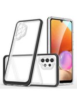 Skaidrus 3in1 dėklas, skirtas Samsung Galaxy A72 4G gelio dangtelis su juodu rėmeliu