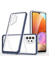 Skaidrus 3in1 dėklas, skirtas Samsung Galaxy A72 4G gelio dangtelis su mėlynu rėmeliu