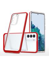 Skaidrus 3in1 dėklas, skirtas Samsung Galaxy S22+ (S22 Plus) gelio dangtelis su raudonu rėmeliu
