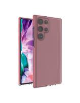 Spring Case gelio dėklas su spalvingu rėmeliu, skirtas Samsung Galaxy S22 Ultra šviesiai rožinės spalvos