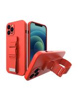 Virvės dėklas, silikoninis dėklas su rankinės dirželiu, skirtas Redmi Note 11 Pro Red