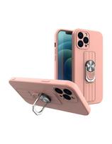 Ring Case silikoninis dėklas su pirštų laikikliu ir stovu Samsung Galaxy S22 Ultra pink