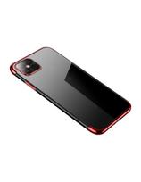 Clear Color dėklo gelio dangtelis su metaliniu rėmeliu Xiaomi Redmi Note 11S / Note 11 red