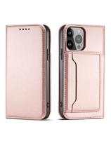 Magnetinis kortelės dėklas, skirtas iPhone 13 Pro dangteliui, kortelių piniginė, kortelių stovas, rožinė