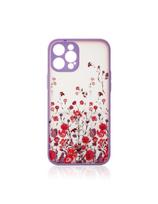 Dizaino dėklas iPhone 12 Pro Max, purpurinis gėlėtas dangtelis