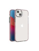 Spring Case iPhone 14 Plus silikoninis dangtelis su rėmeliu, šviesiai rožinis