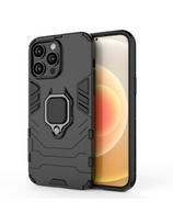 Ring Armor dėklas iPhone 14 Pro, šarvuotas dangtelis, magnetinis žiedo laikiklis, juodas