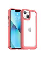 Outer Space Case iPhone 14 Plus kietas dėklas su gelio rėmeliu, raudonas