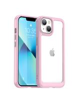 Outer Space Case iPhone 14 Plus kietas dėklas su gelio rėmeliu, rožinis