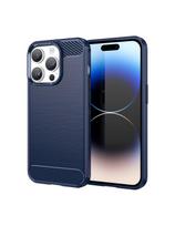 Carbon Case iPhone 14 Pro dėklas, lankstus gelio galinis dangtelis, mėlynas