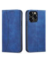 Magnetinis Fancy Case iPhone 14 Plus dangtelis su atvartu, mėlynas piniginės stovas