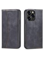Magnetinis Fancy Case iPhone 14 Pro dėklo dangtelis su atvartu, juodas piniginės stovas