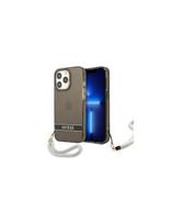 Guess Translucent Strap dėklas, skirtas iPhone 13 Pro / iPhone 13 - juodas