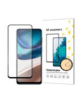 Wozinsky Super patvarūs klijai viso ekrano grūdintas stiklas su rėmeliu patogiu dėklu Motorola Moto G42 Black