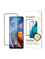 Wozinsky Super patvarūs klijai viso ekrano grūdintas stiklas su rėmeliu patogiu dėklu Motorola Moto E32 Black