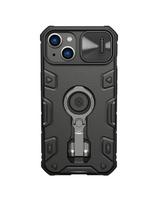 Nillkin CamShield Armor Pro Case iPhone 14 Plus šarvuotas dangtelis su fotoaparato dangtelio žiedo stovu juodas