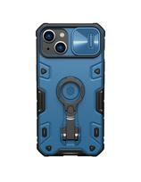 Nillkin CamShield Armor Pro magnetinis dėklas iPhone 14 Plus magnetinis MagSafe dangtelis su fotoaparato apsauga mėlyna