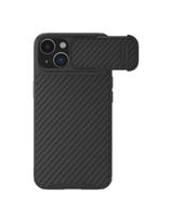 Nillkin Synthetic Fiber S Case iPhone 14 dėklas su fotoaparato dangteliu, juodas