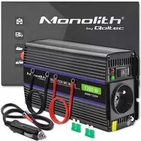 Qoltec 51925 Monolitinis įtampos keitiklis 1200 MS Wave |12V iki 230V | 600/1200W | USB