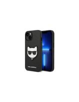 Karl Lagerfeld Saffiano Choupette Head Patch dėklas iPhone 14 Plus - juodas