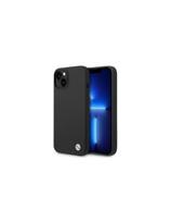 BMW Silicone Metal Logo dėklas iPhone 14 Plus - juodas