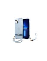 Guess Translucent Strap dėklas iPhone 13 - mėlynas