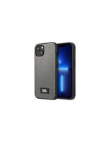 Karl Lagerfeld Saffiano Plaque dėklas iPhone 13 mini - sidabrinis
