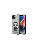 Karl Lagerfeld Glitter Flakes Ikonik dėklas iPhone 14 Plus - sidabrinis
